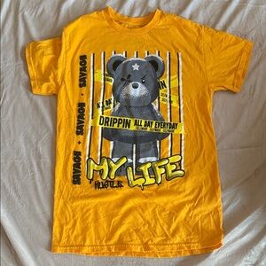 3 Forty Inc Yellow 'My Life' Bear Kids T-Shirt 12